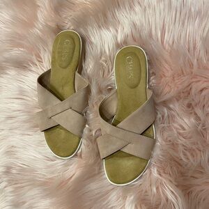 Chaps Olessia Pink Wedge Sandals